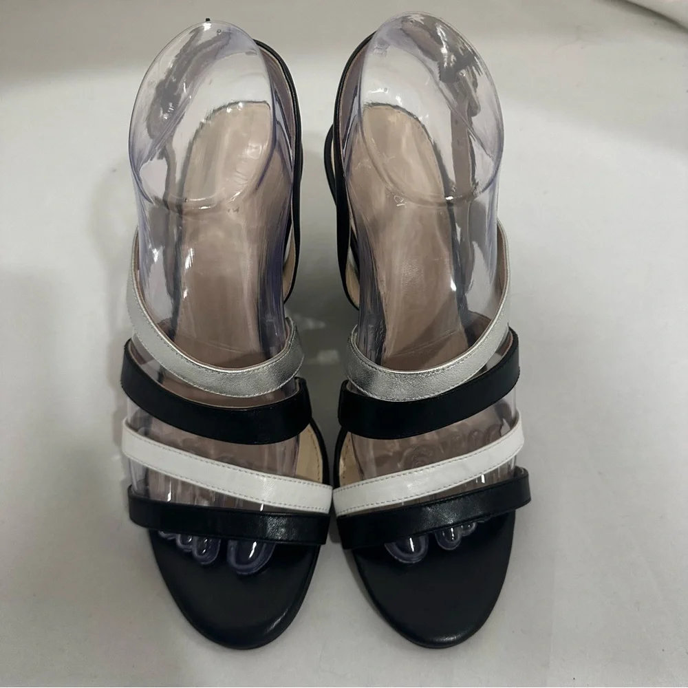 Botkier New York Sera Women’s Sandals Multi Straps Leather Stacked Heels 8.5